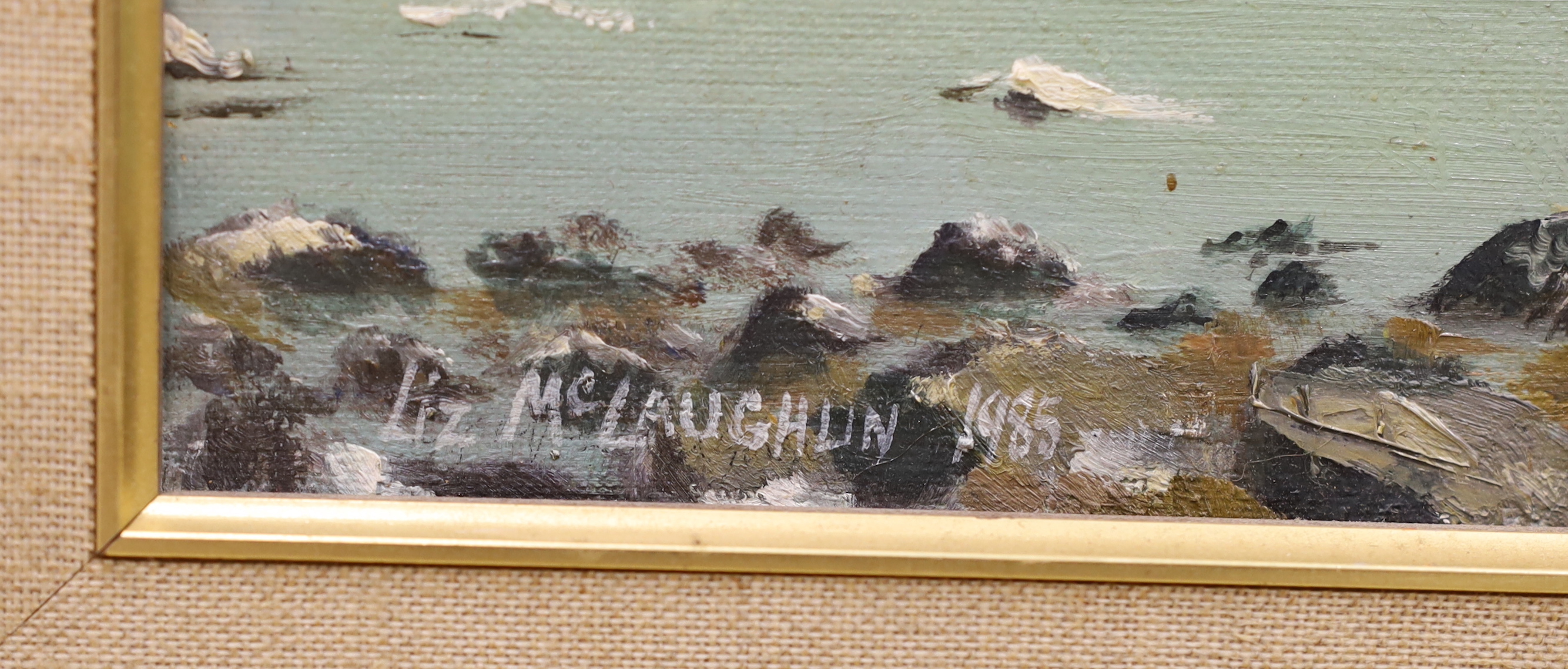 Liz McLaughlin, oil on board, 'Ballyvaughan Bay County Clare', signed and dated 1985, 30 x 40cm